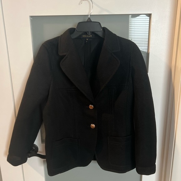 𝅺escada Black Open Knit & Mesh Blazer. Sz 40. Made in Croatia. - Picture 11 of 11